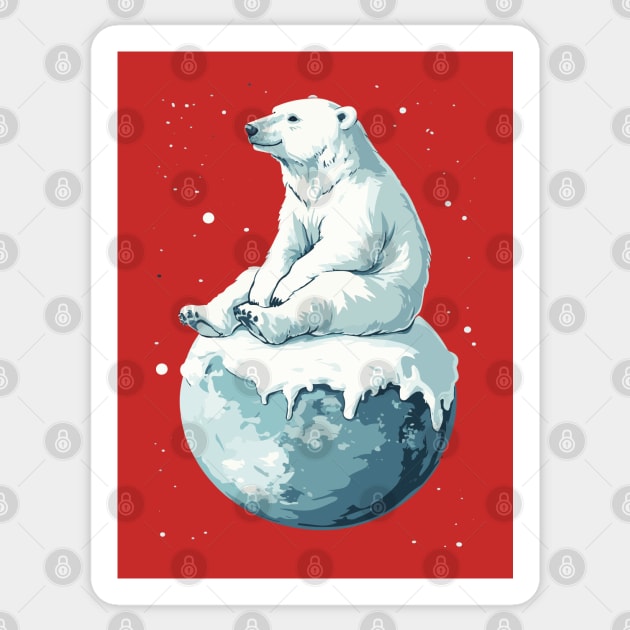 Polar Bear Enjoying the End of the World Sticker by TuncGK